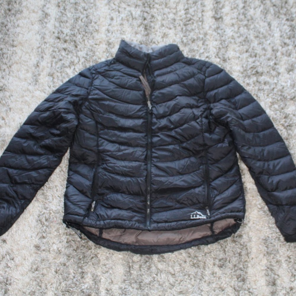 LL Bean Women’s 850 Ultralight Packable Down Puffer Jacket DownTek Black L